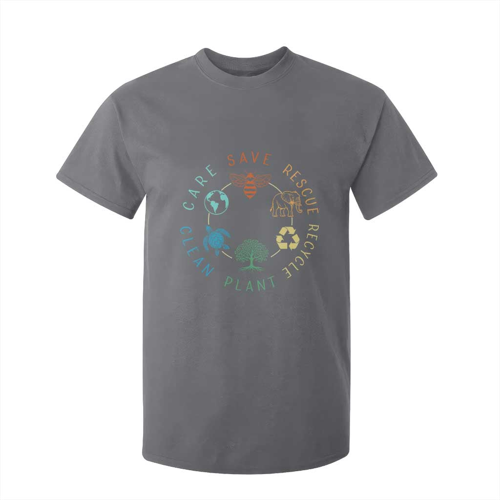 Earth Day Environment T Shirt For Kid Save Bees Rescue Animals Recycle Plastic