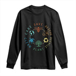 Earth Day Environment Long Sleeve Shirt Save Bees Rescue Animals Recycle Plastic