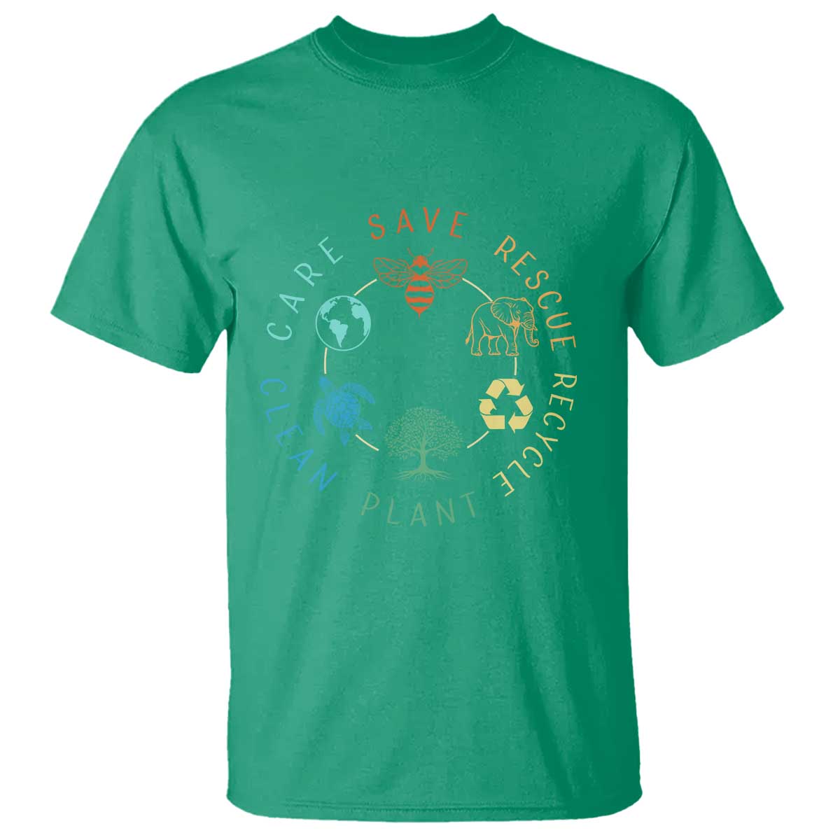 Earth Day Environment T Shirt Save Bees Rescue Animals Recycle Plastic