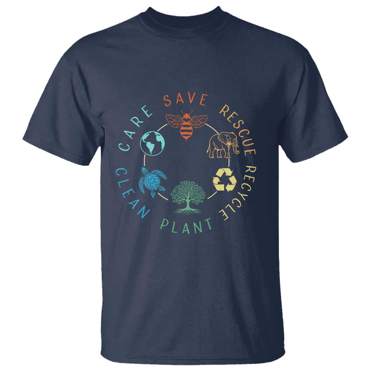 Earth Day Environment T Shirt Save Bees Rescue Animals Recycle Plastic