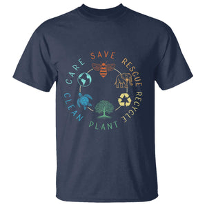 Earth Day Environment T Shirt Save Bees Rescue Animals Recycle Plastic