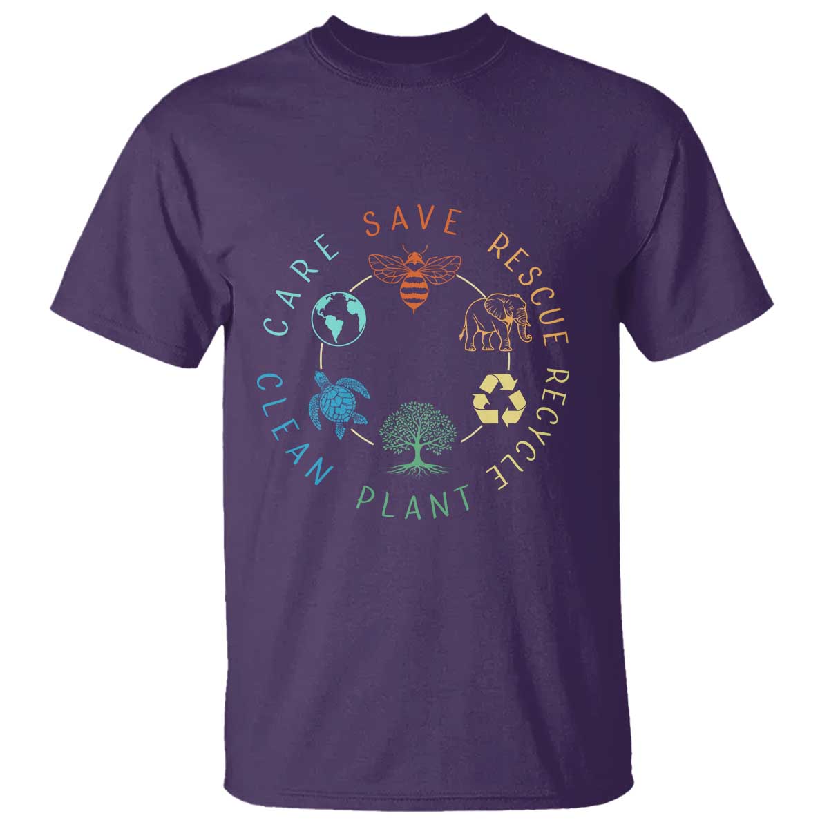 Earth Day Environment T Shirt Save Bees Rescue Animals Recycle Plastic