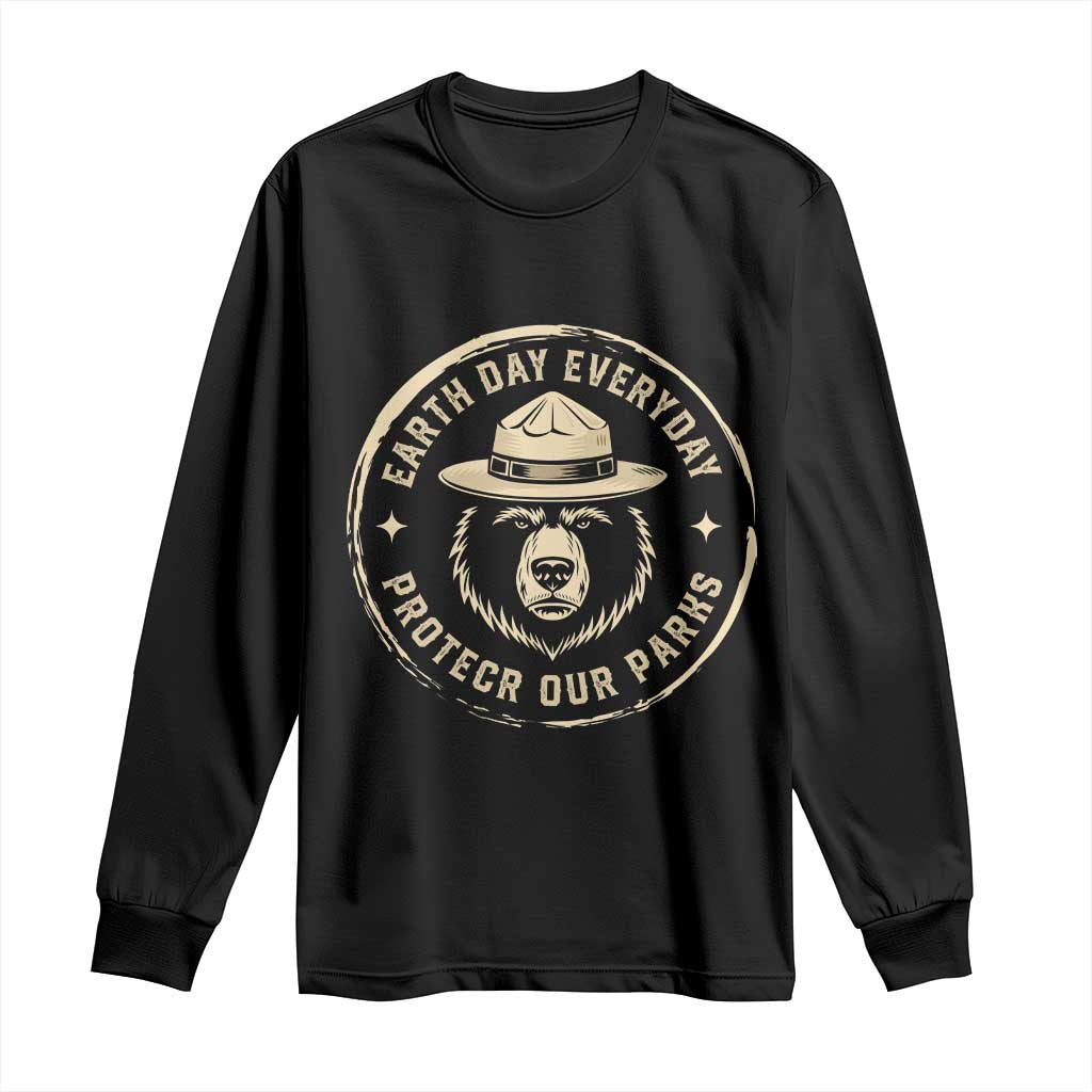 Earth Day Protect Our Parks Long Sleeve Shirt Vintage Retro Bear