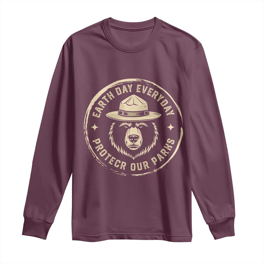 Earth Day Protect Our Parks Long Sleeve Shirt Vintage Retro Bear