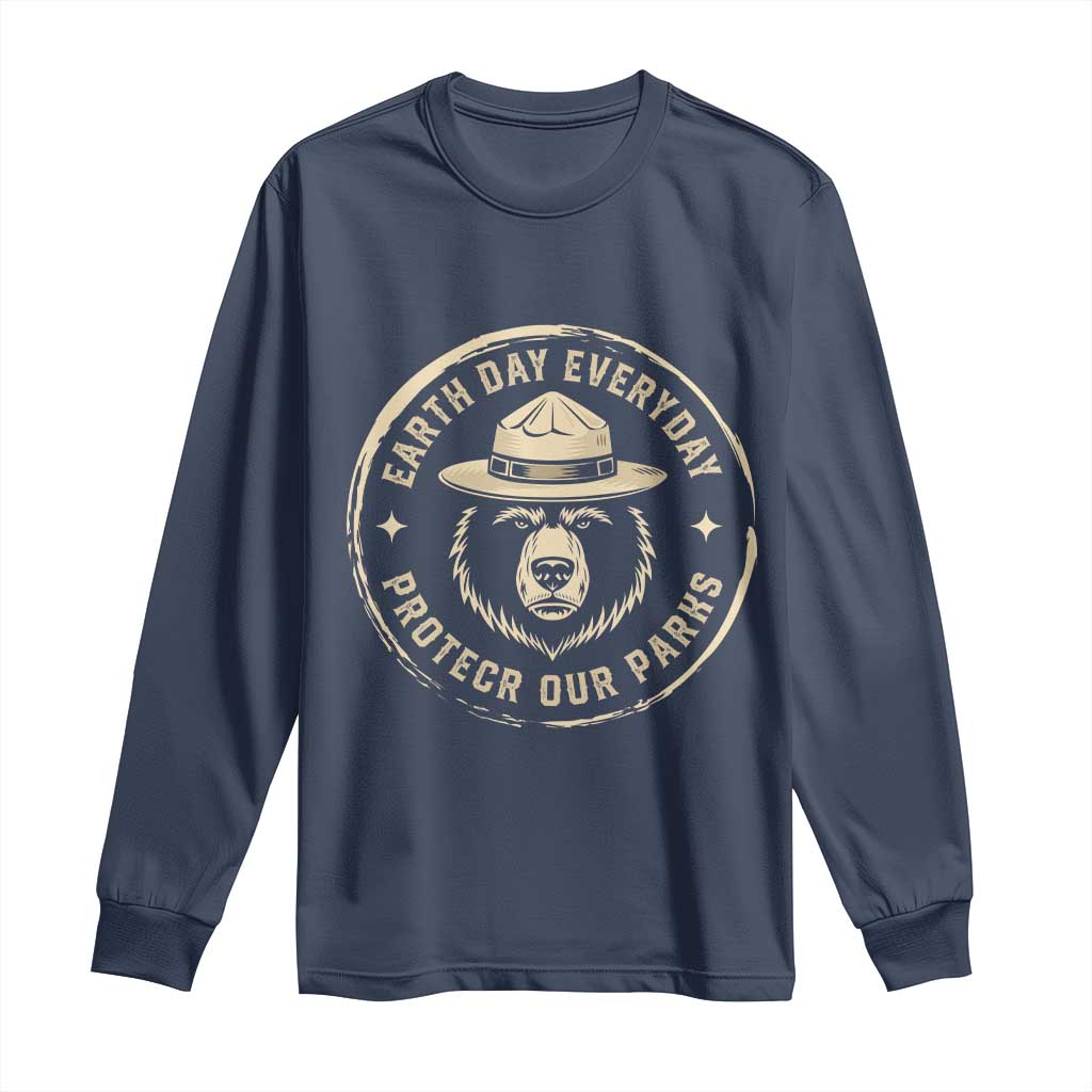 Earth Day Protect Our Parks Long Sleeve Shirt Vintage Retro Bear