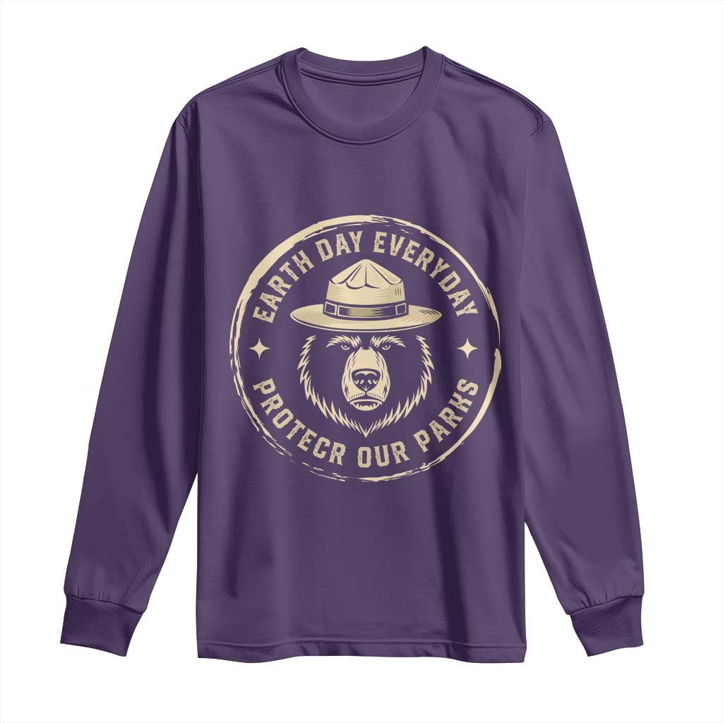 Earth Day Protect Our Parks Long Sleeve Shirt Vintage Retro Bear