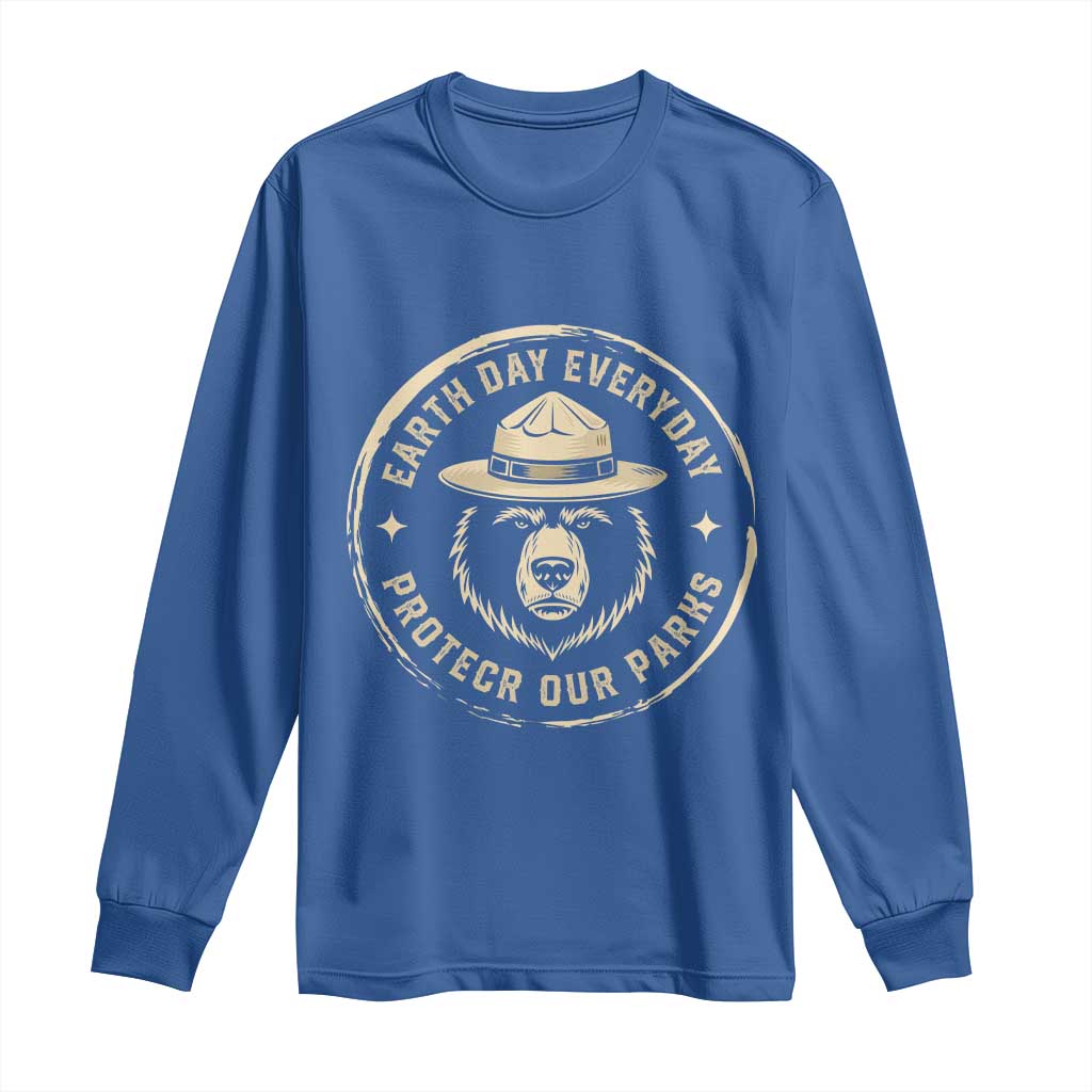 Earth Day Protect Our Parks Long Sleeve Shirt Vintage Retro Bear