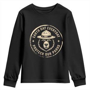 Earth Day Protect Our Parks Youth Sweatshirt Vintage Retro Bear
