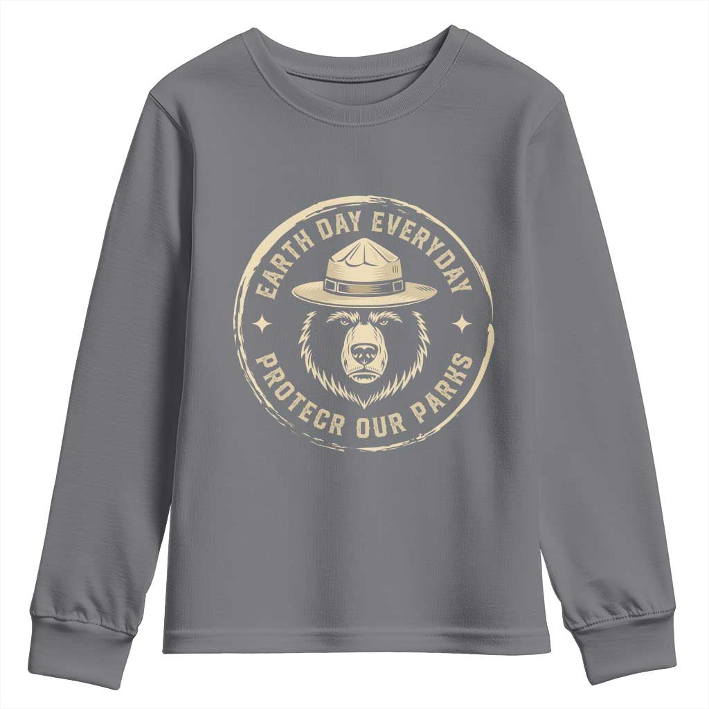 Earth Day Protect Our Parks Youth Sweatshirt Vintage Retro Bear