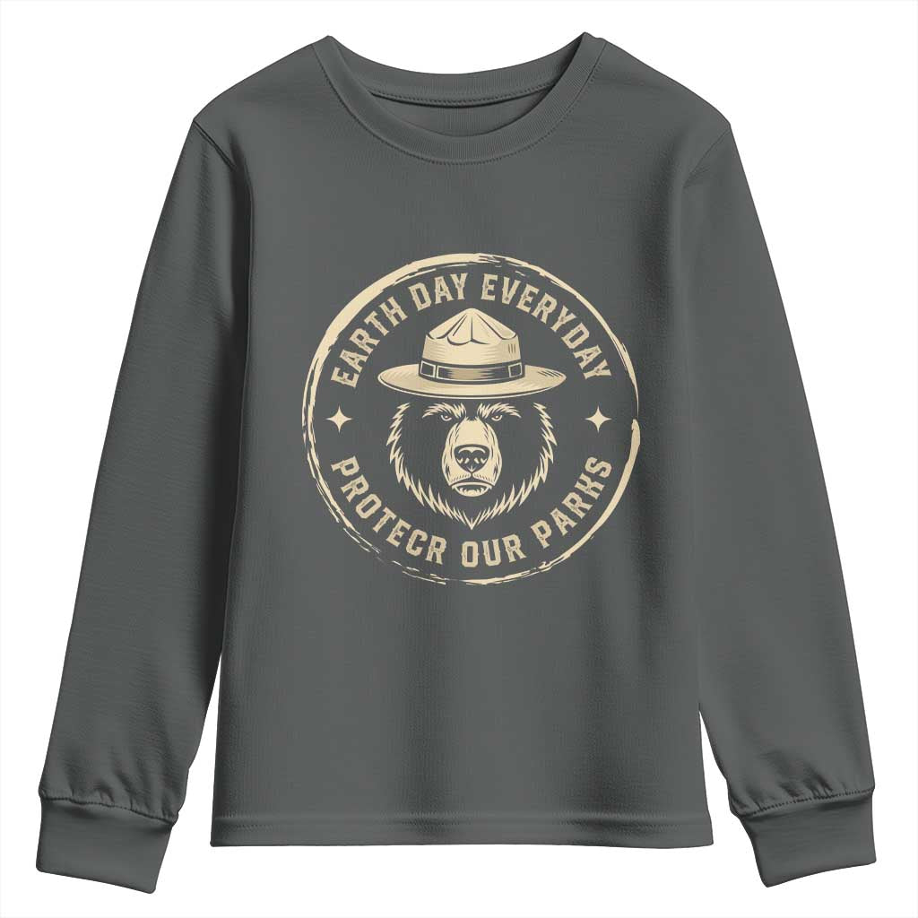 Earth Day Protect Our Parks Youth Sweatshirt Vintage Retro Bear