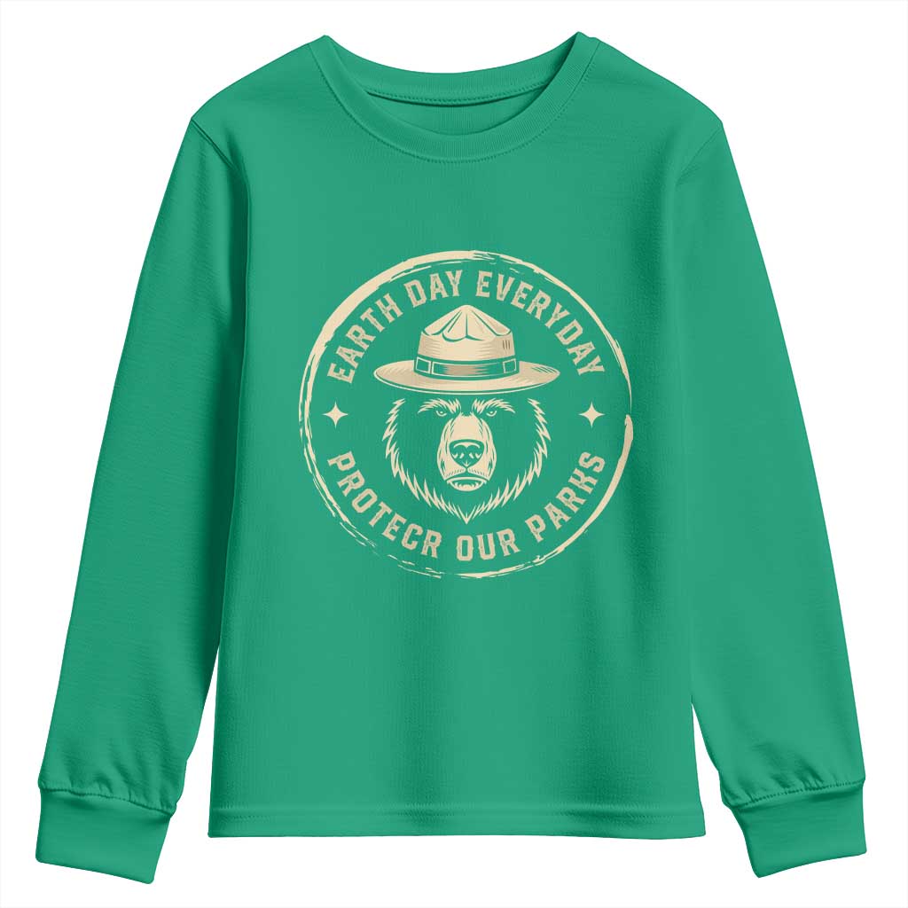 Earth Day Protect Our Parks Youth Sweatshirt Vintage Retro Bear