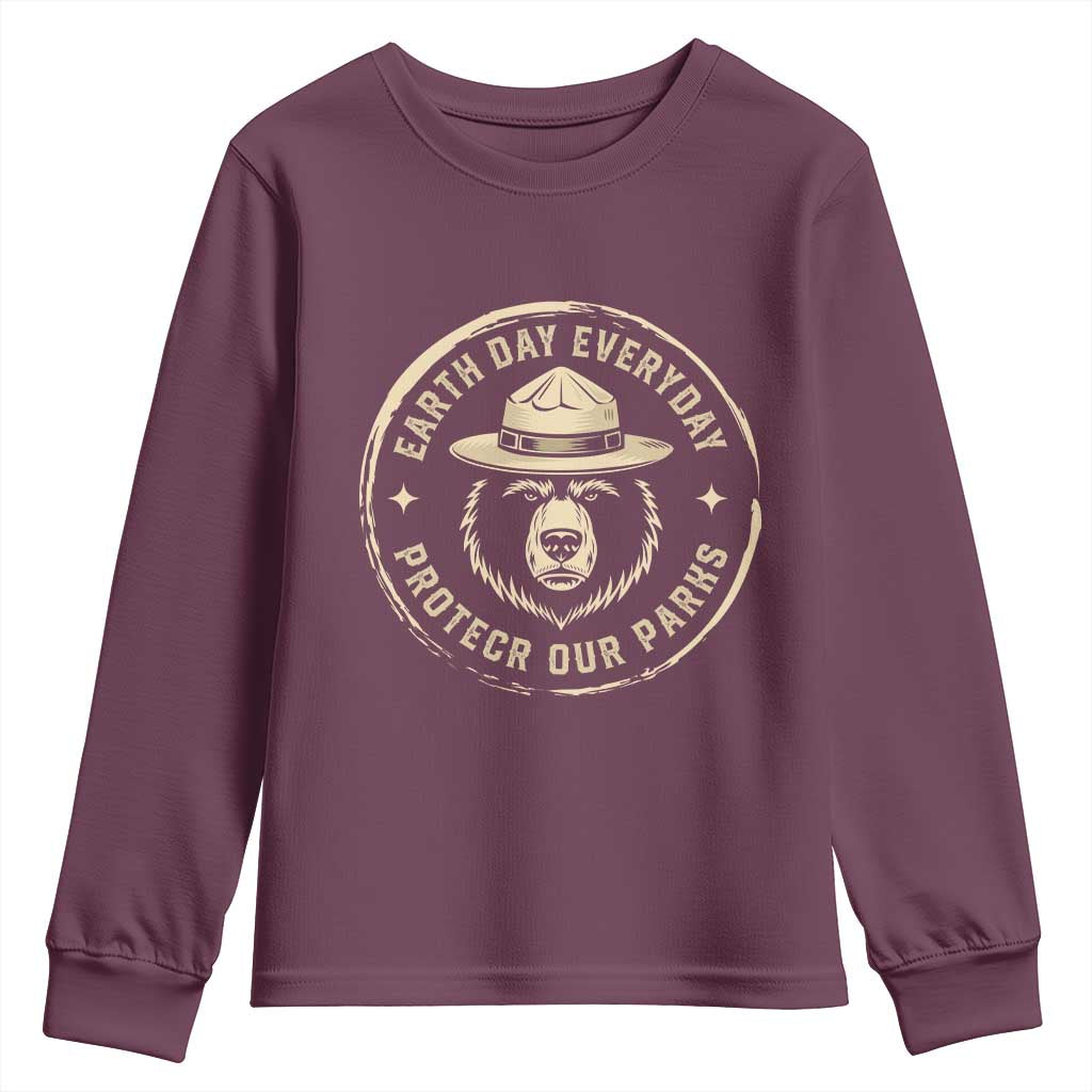 Earth Day Protect Our Parks Youth Sweatshirt Vintage Retro Bear
