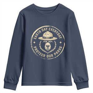 Earth Day Protect Our Parks Youth Sweatshirt Vintage Retro Bear