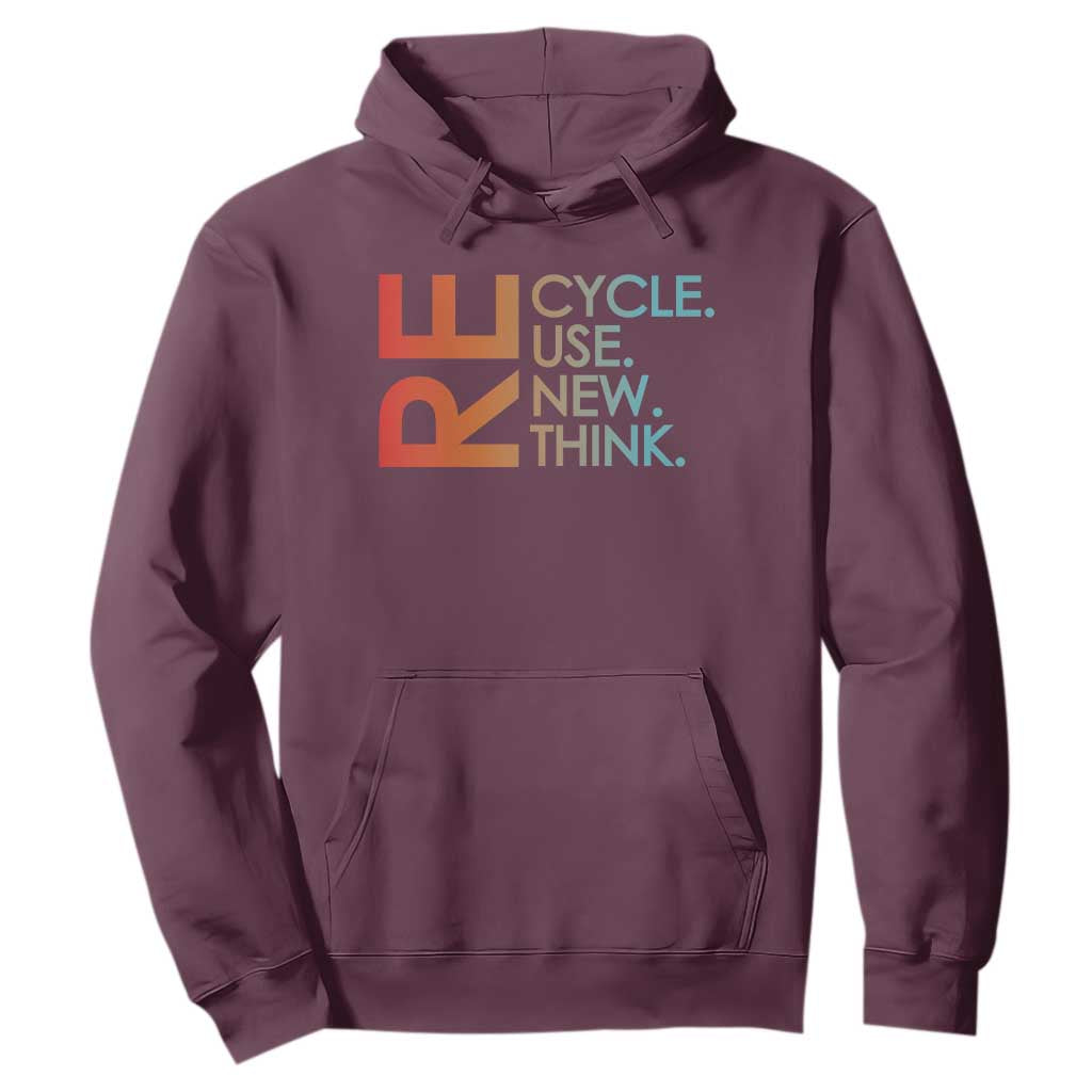 Environmental Activism Hoodie Recycle Reuse Renew Rethink Earth Day