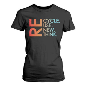 Environmental Activism T Shirt For Women Recycle Reuse Renew Rethink Earth Day