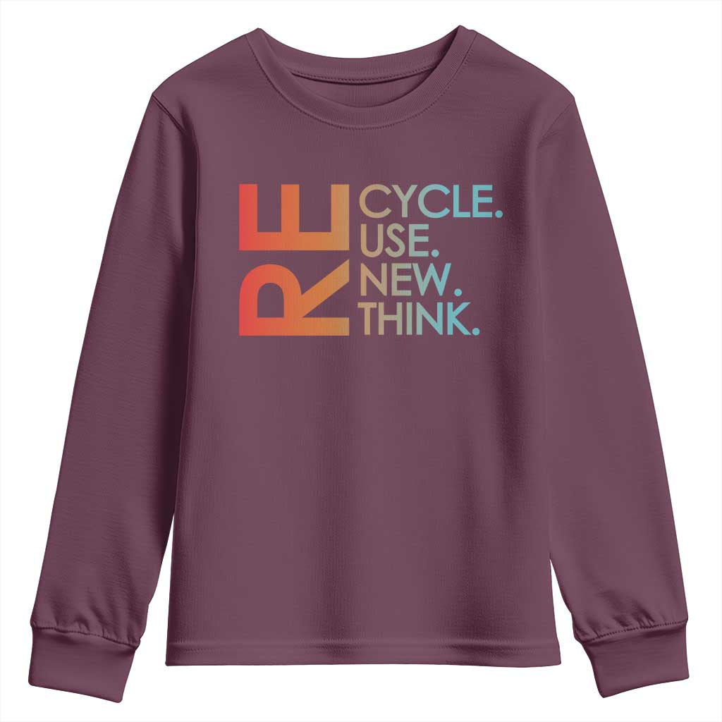 Environmental Activism Youth Sweatshirt Recycle Reuse Renew Rethink Earth Day