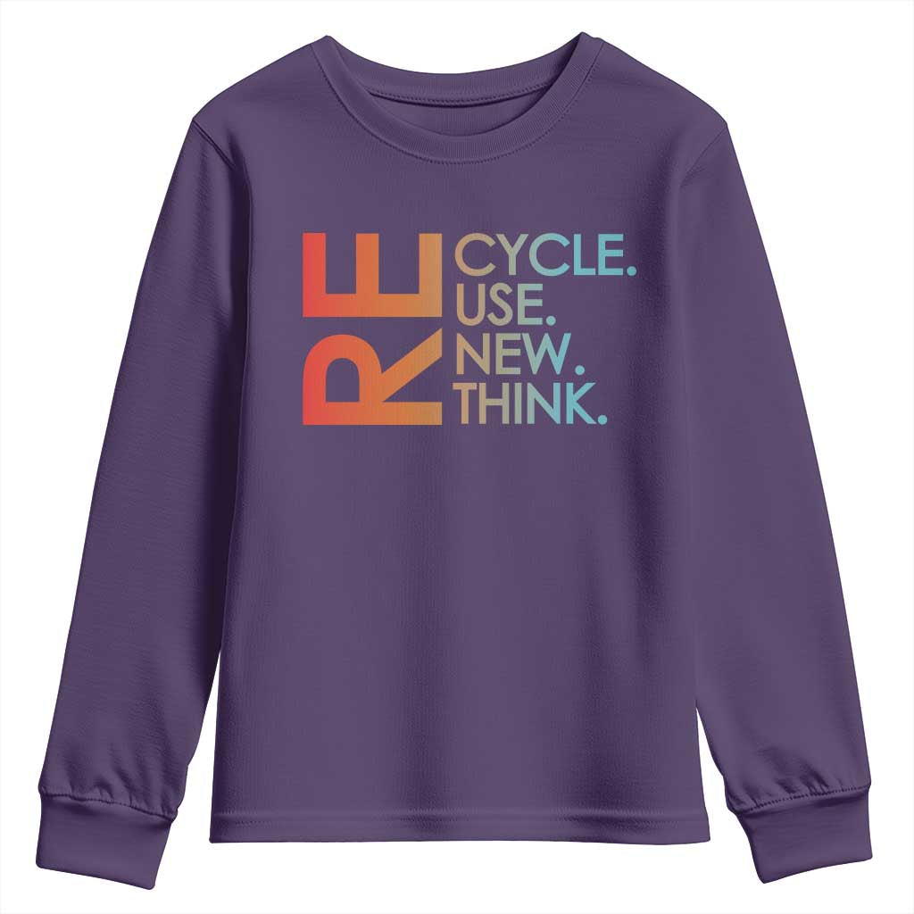 Environmental Activism Youth Sweatshirt Recycle Reuse Renew Rethink Earth Day