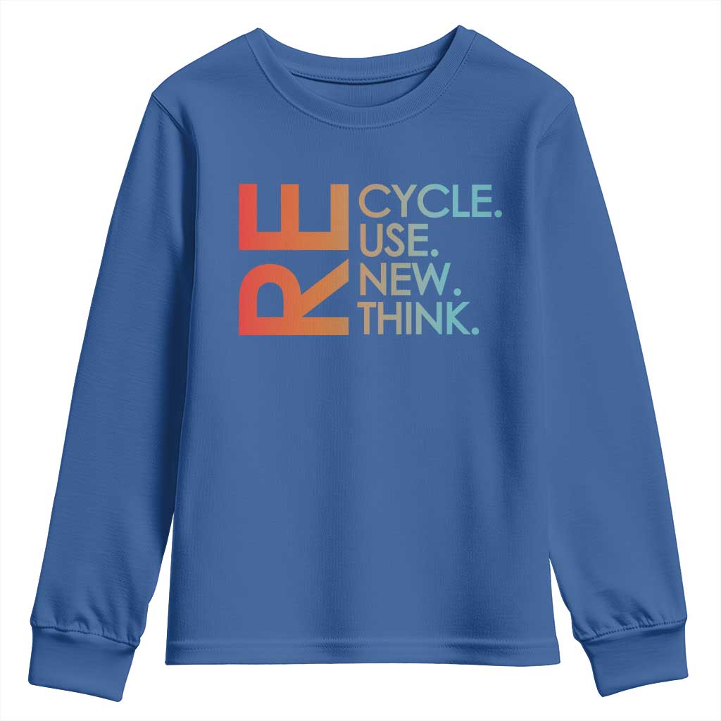 Environmental Activism Youth Sweatshirt Recycle Reuse Renew Rethink Earth Day