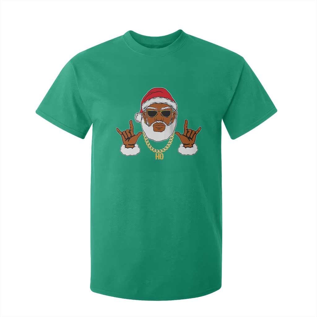 Funny Christmas Santa T Shirt For Kid Black Hip Hop Santa African American Santa Rapper Fan