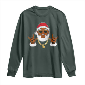 Funny Christmas Santa Long Sleeve Shirt Black Hip Hop Santa African American Santa Rapper Fan