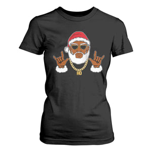 Funny Christmas Santa T Shirt For Women Black Hip Hop Santa African American Santa Rapper Fan