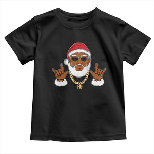 Funny Christmas Santa Toddler T Shirt Black Hip Hop Santa African American Santa Rapper Fan
