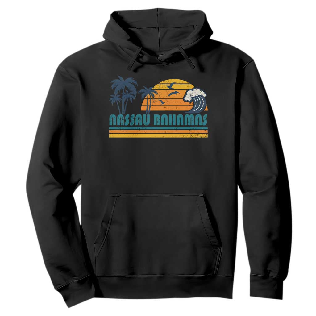 Vintage Nassau Hoodie Bahamas Vacation Beach Summer Retro Sunset - African Pride