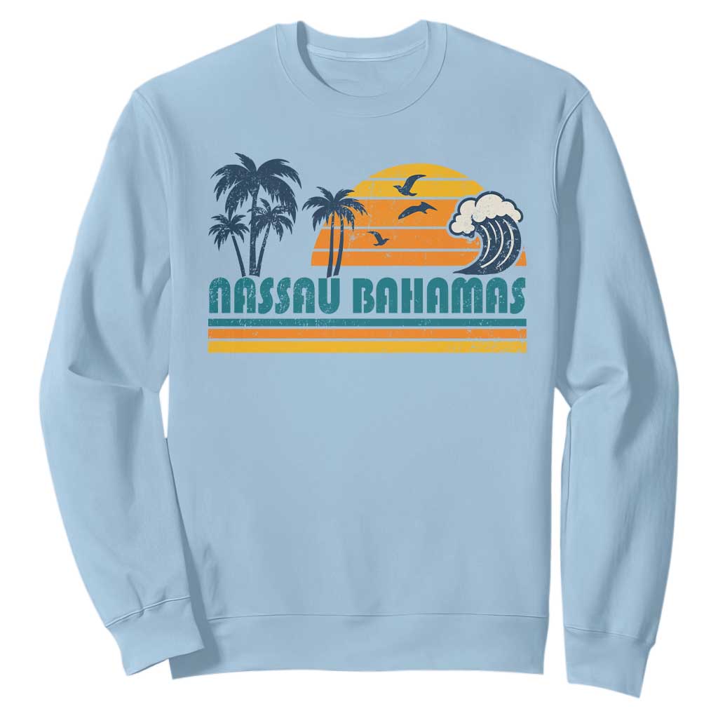 Vintage Nassau Sweatshirt Bahamas Vacation Beach Summer Retro Sunset - African Pride