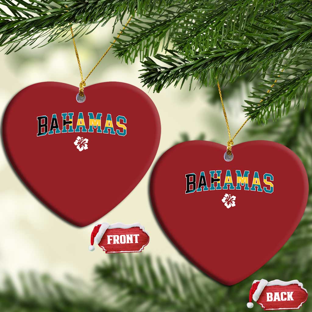 Bahamas Flag Christmas Ornament Caribbean Hibiscus Flower Beach Summer Vacation - African Pride
