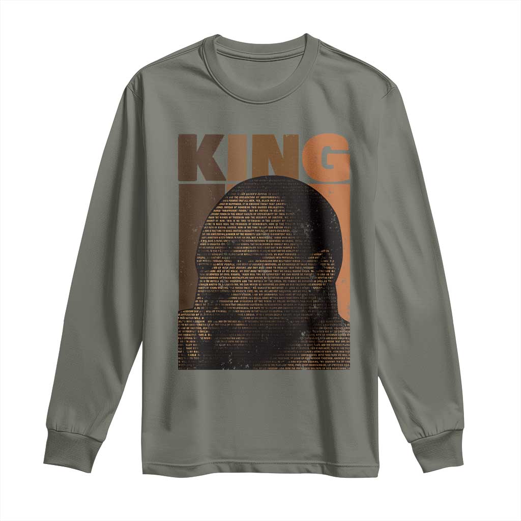 Martin Luther King Long Sleeve Shirt Melanin African American Black History Month MLK