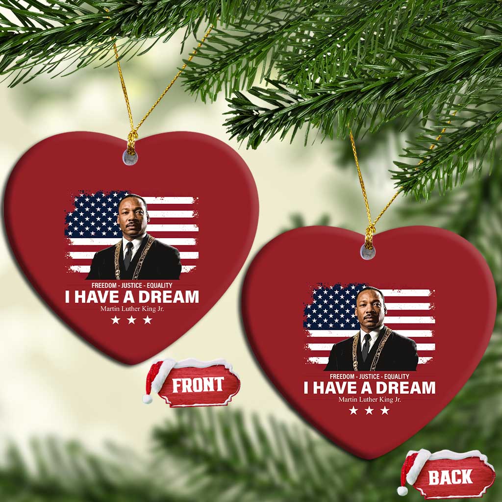 Martin Luther King Christmas Ornament I Have A Dream Freedom Justice Equality MLK Day Black History Month - African Pride