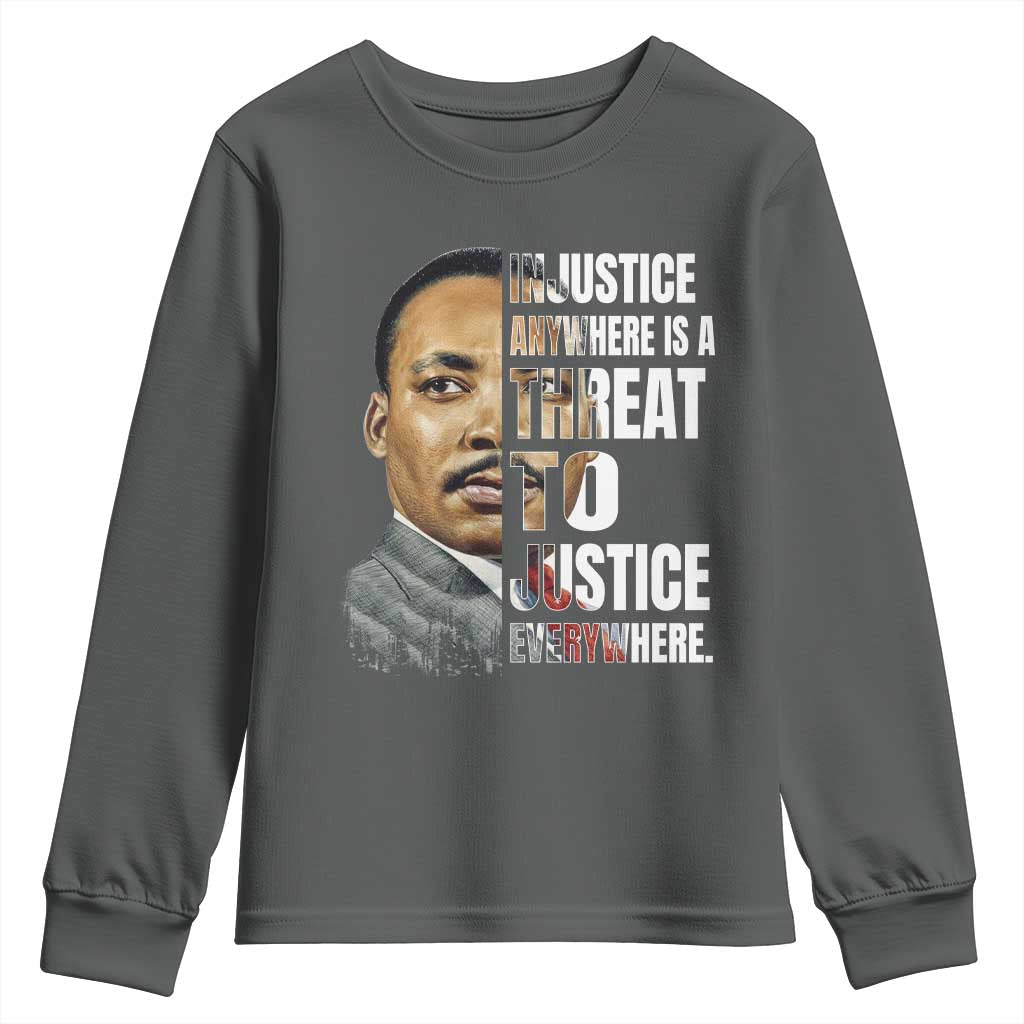 Martin Luther King Jr. Youth Sweatshirt Civil Rights Injustice Anywhere Is a Threat To Justice Everywhere - African Pride
