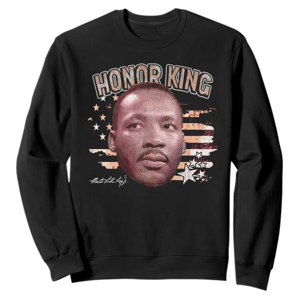 Martin Luther King Jr. Sweatshirt MLK Day Black History Month American Flag - African Pride