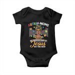 Afro Autism Mom Baby Onesie African American Autistic Black Mama Religious Cross - African Pride
