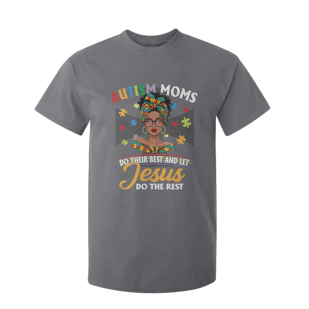 Afro Autism Mom T Shirt For Kid African American Autistic Black Mama Religious Cross - African Pride