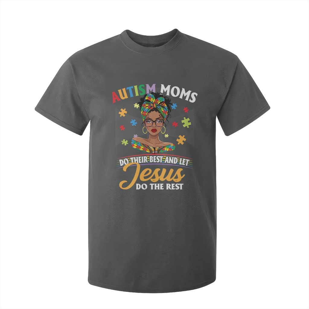 Afro Autism Mom T Shirt For Kid African American Autistic Black Mama Religious Cross - African Pride
