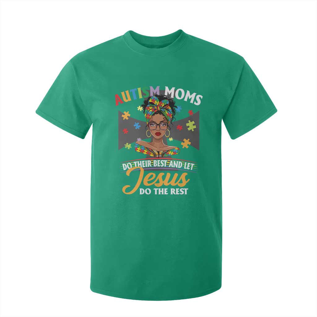 Afro Autism Mom T Shirt For Kid African American Autistic Black Mama Religious Cross - African Pride