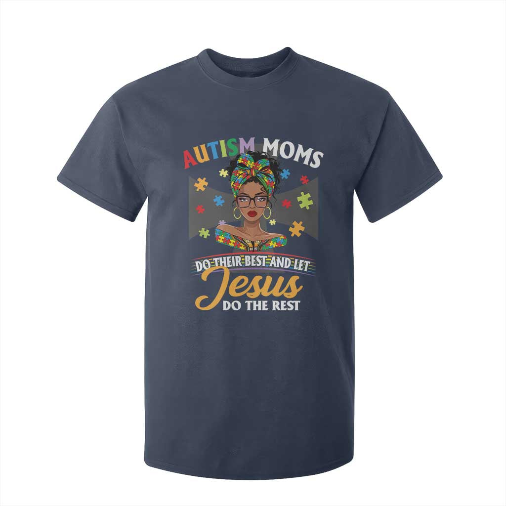 Afro Autism Mom T Shirt For Kid African American Autistic Black Mama Religious Cross - African Pride