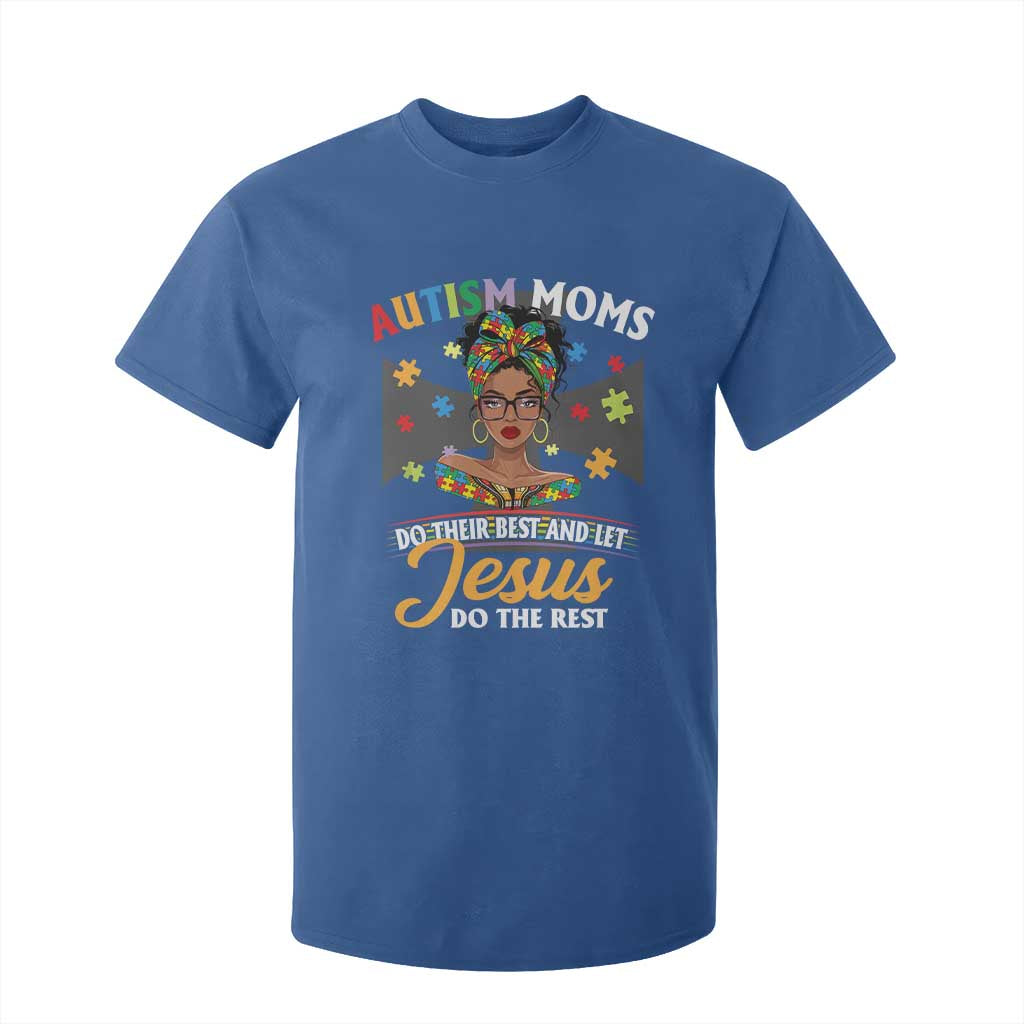 Afro Autism Mom T Shirt For Kid African American Autistic Black Mama Religious Cross - African Pride