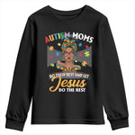 Afro Autism Mom Youth Sweatshirt African American Autistic Black Mama Religious Cross - African Pride