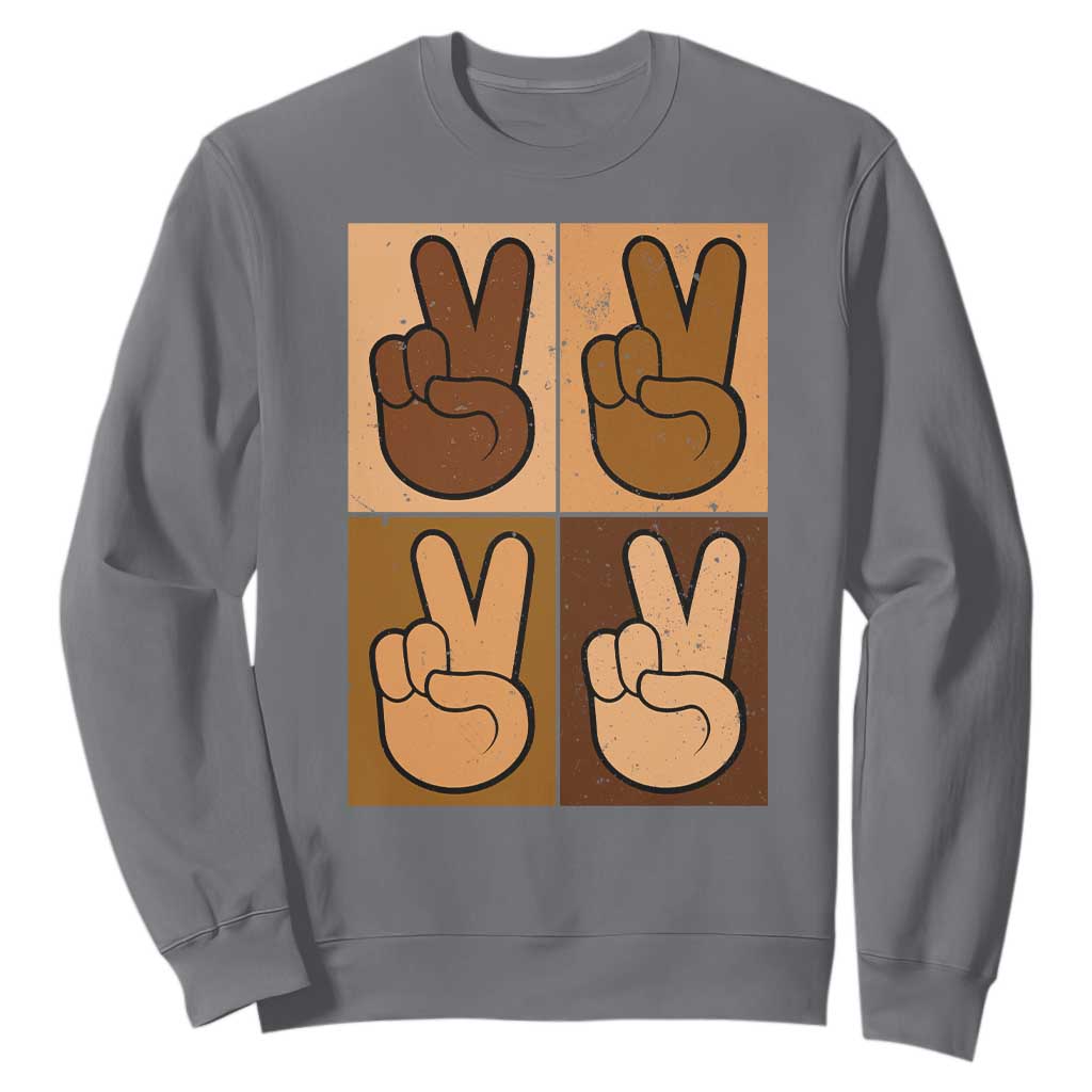 Peace Sign Equality for All Sweatshirt Peace Out V Fingers Hand Equal Rights - African Pride