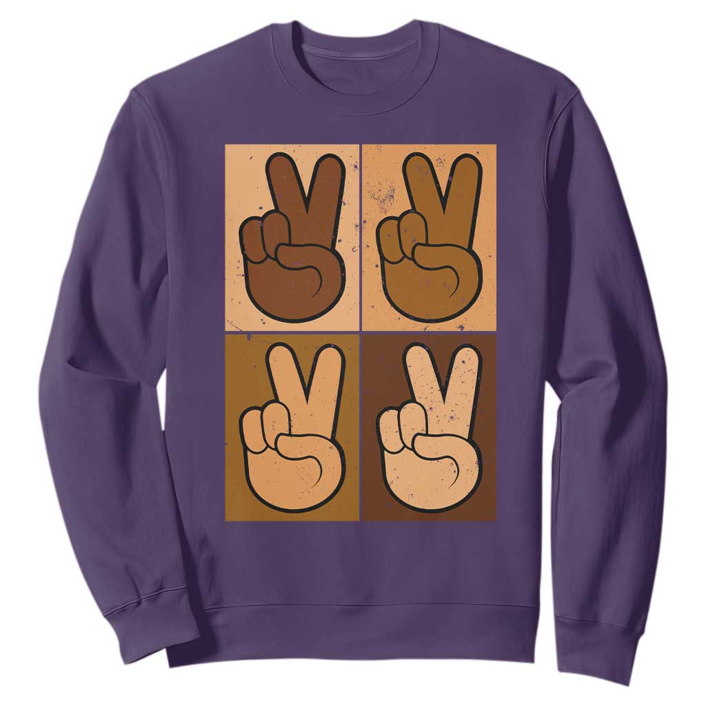 Peace Sign Equality for All Sweatshirt Peace Out V Fingers Hand Equal Rights - African Pride