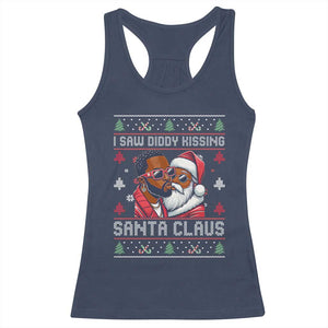 Funny Christmas Racerback Tank Top Funy Dirty I Saw Diddy Kissing Santa Claus Ugly Xmas Sweater - African Pride