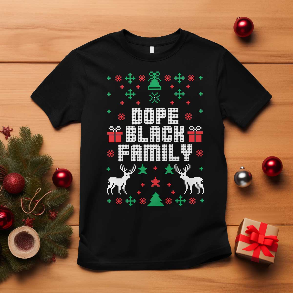 African American Family Christmas T Shirt Dope Black Family Matching Ugly Christmas - African Pride