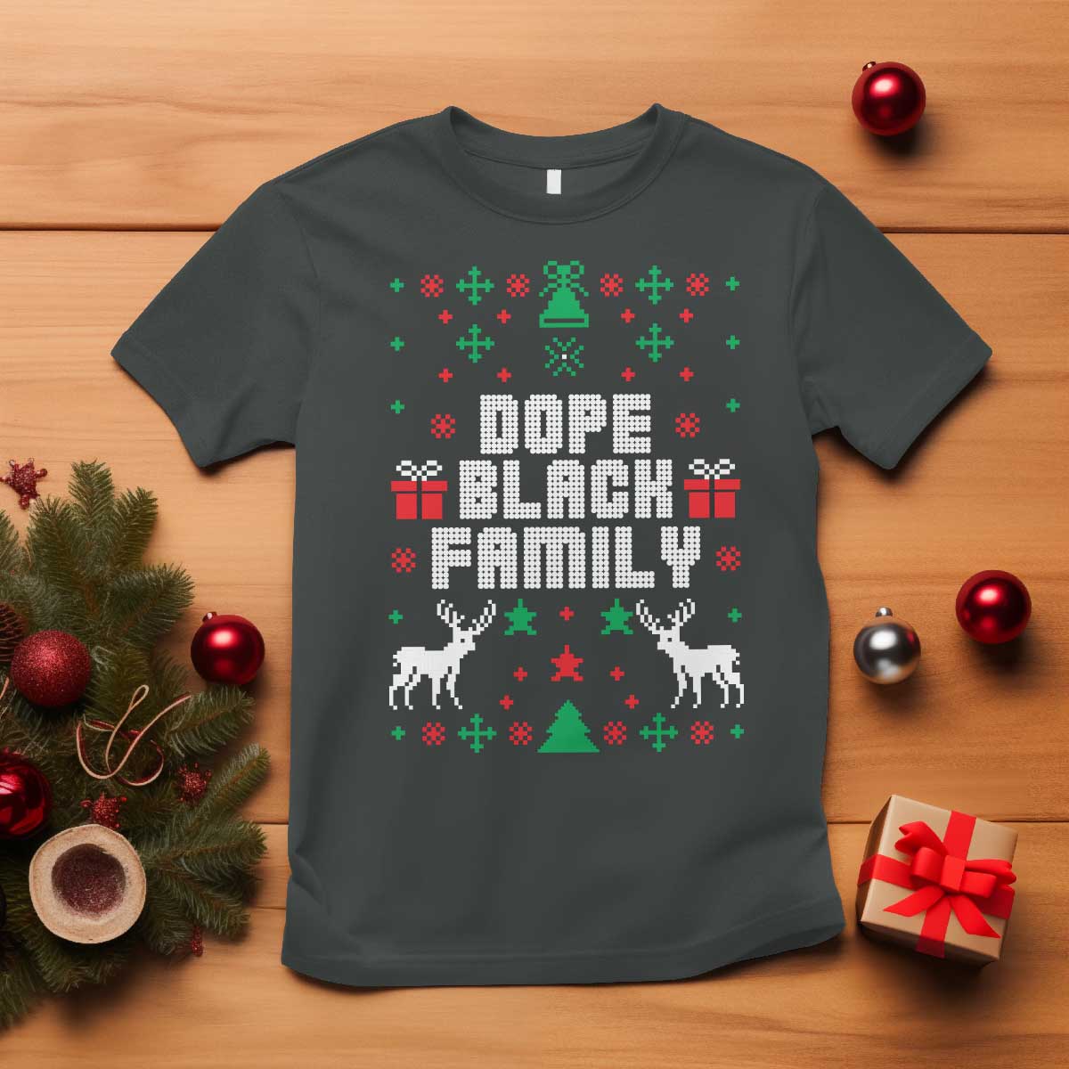 African American Family Christmas T Shirt Dope Black Family Matching Ugly Christmas - African Pride