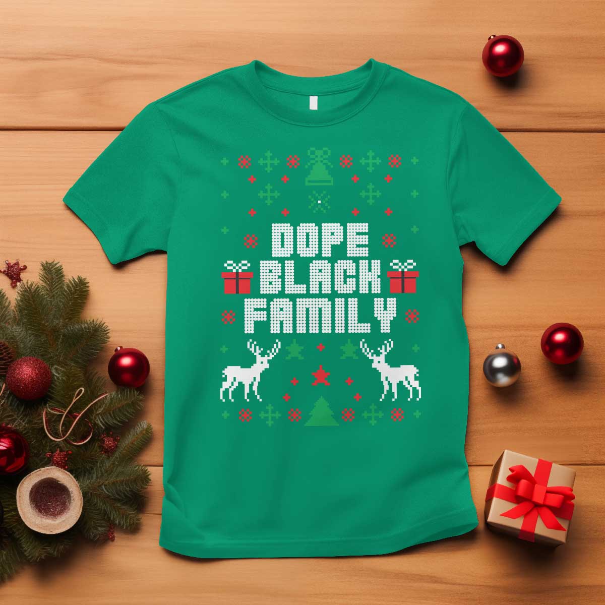African American Family Christmas T Shirt Dope Black Family Matching Ugly Christmas - African Pride