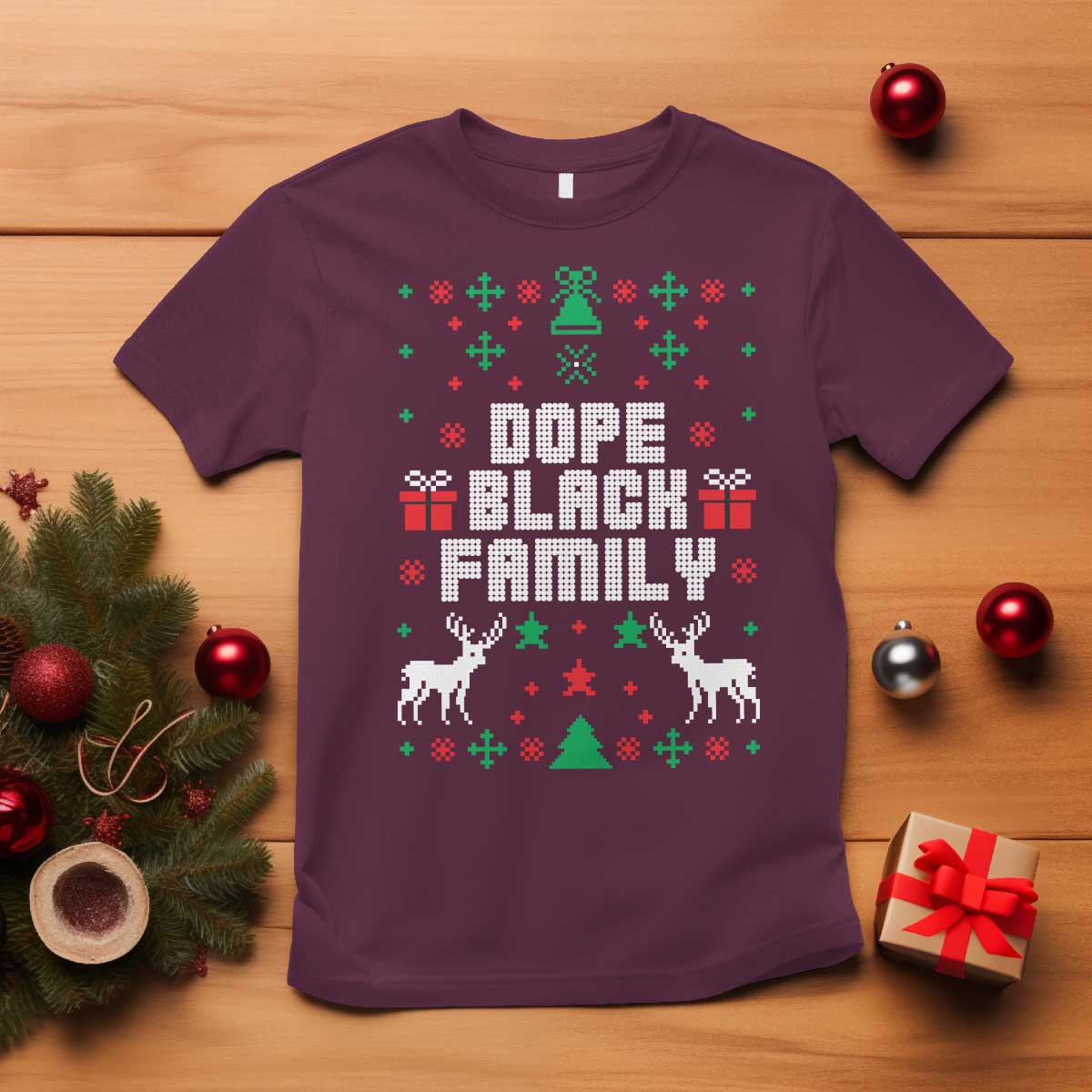 African American Family Christmas T Shirt Dope Black Family Matching Ugly Christmas - African Pride