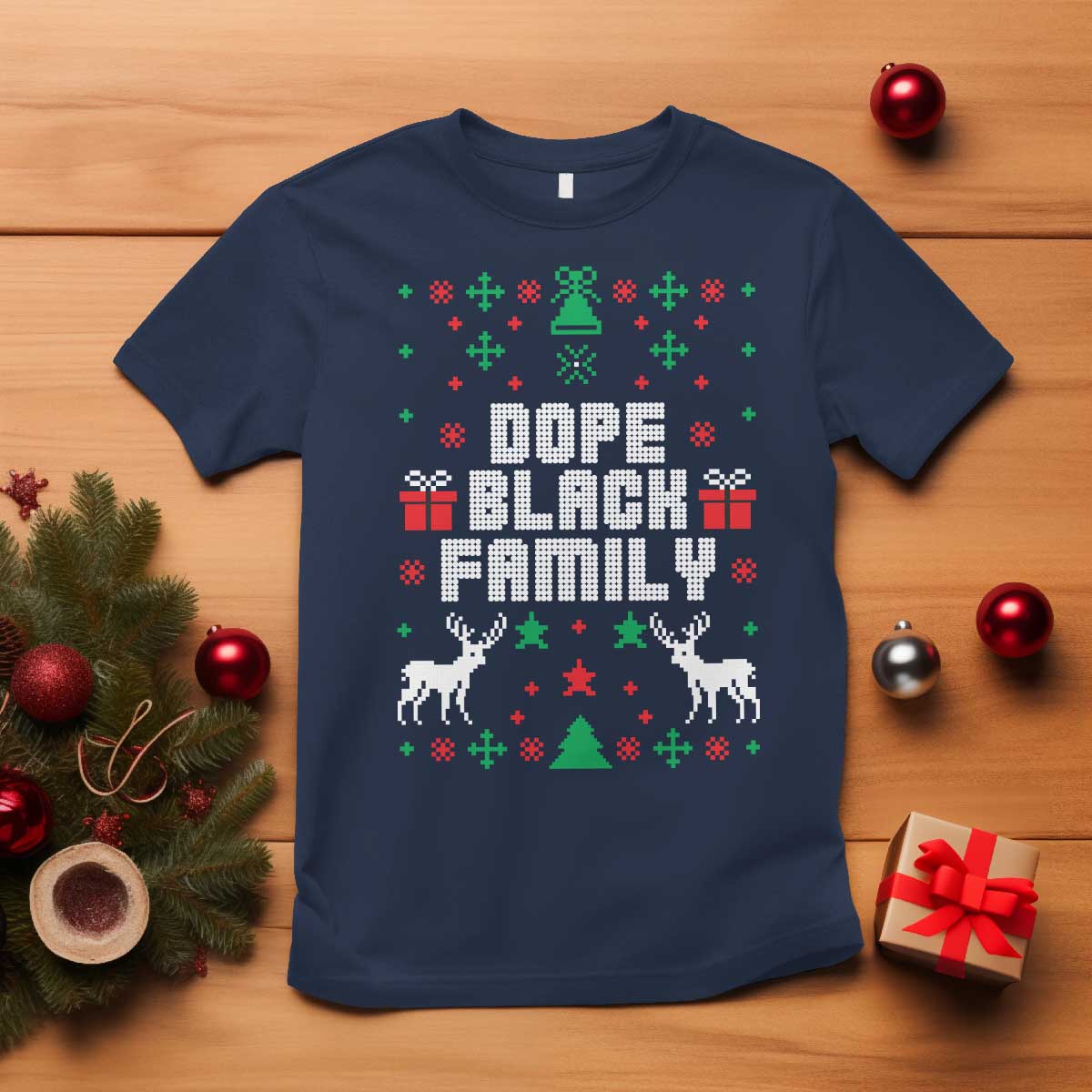 African American Family Christmas T Shirt Dope Black Family Matching Ugly Christmas - African Pride