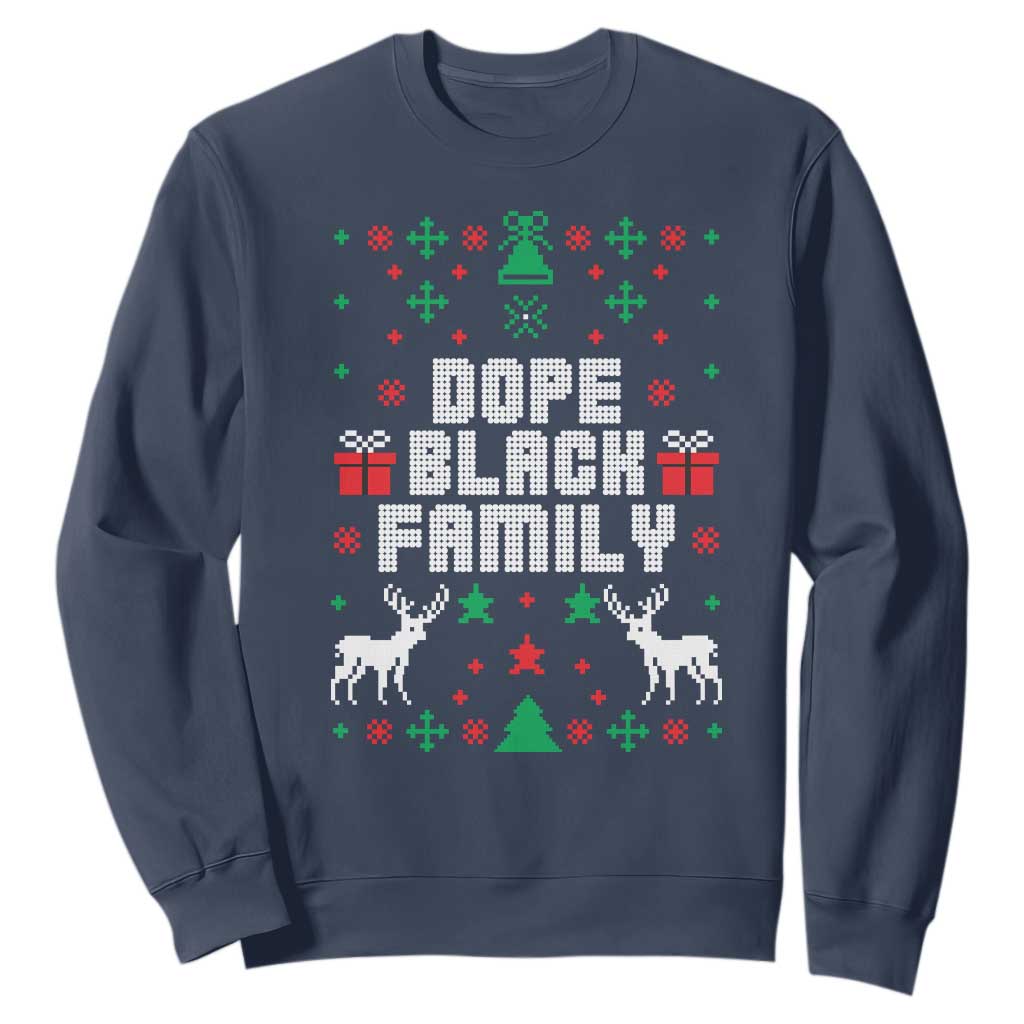 African American Family Christmas Sweatshirt Dope Black Family Matching Ugly Christmas - African Pride