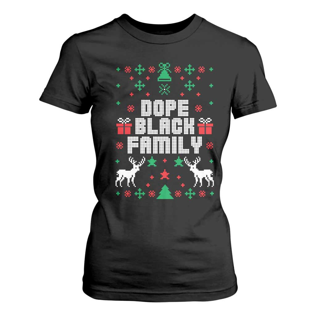 African American Family Christmas T Shirt For Women Dope Black Family Matching Ugly Christmas - African Pride